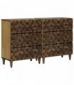 vidaXL Sideboard 2 pcs 120 x 33 x 75 cm Solid Mango Wood Brown