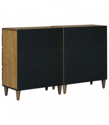 vidaXL Sideboard 2 pcs 120 x 33 x 75 cm Solid Mango Wood Brown