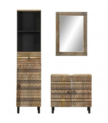 vidaXL 3 Piece Bathroom Furniture Set Solid Wood Mango