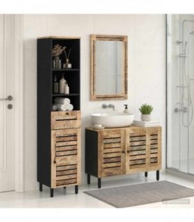 vidaXL Bathroom Cabinet Set 3 pcs Natural Solid Mango Wood