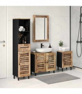 vidaXL Bathroom Cabinet Set 4 pcs Natural Solid Mango Wood