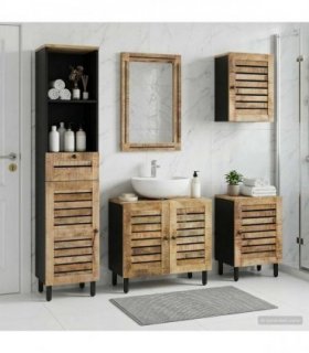 vidaXL Bathroom Cabinet Set 5 pcs Natural 38 x 33 x 160 cm