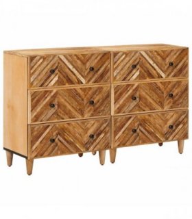 vidaXL Storage Cabinets 2 pcs 60 x 33.5 x 75 cm Solid Mango Wood Brown
