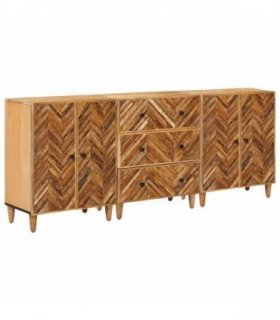 vidaXL Storage Cabinets 3 pcs 60 x 33.5 x 75 cm Solid Mango Wood Brown