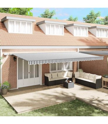vidaXL Manual Awning with Solar LED 6 x 3 m