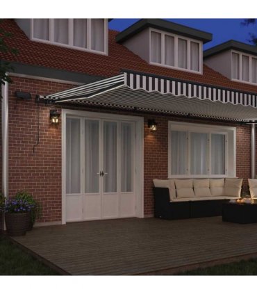 vidaXL Manual Awning with Solar LED 6 x 3 m