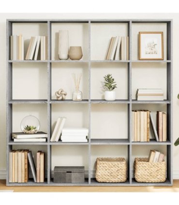 vidaXL Book Cabinet Grey Sonoma 137,5x29x137,5 cm Engineered Wood