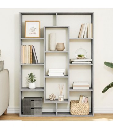 vidaXL Book Cabinet Concrete Grey 102x29x143 cm Engineered Wood