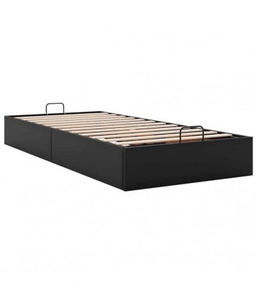 vidaXL Ottoman Bed Frame without Mattress Black Single Faux Leather