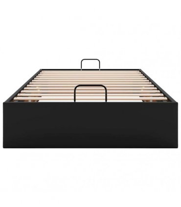 vidaXL Ottoman Bed Frame without Mattress Black Single Faux Leather