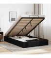 vidaXL Ottoman Bed Frame without Mattress Black Double Faux Leather