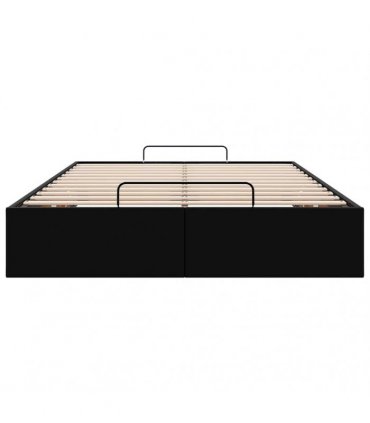 vidaXL Ottoman Bed Frame without Mattress Black Double Faux Leather
