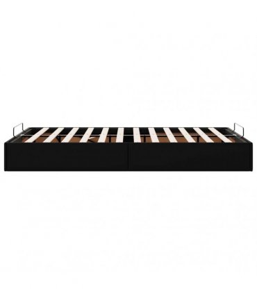 vidaXL Ottoman Bed Frame without Mattress Black Double Faux Leather
