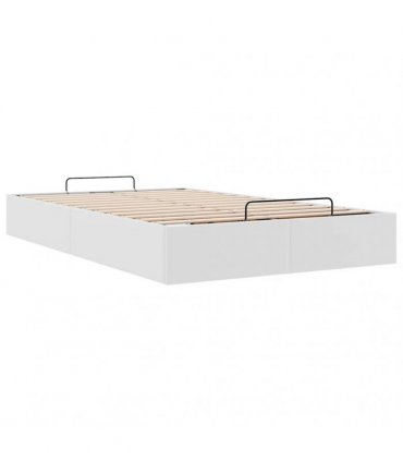 vidaXL Ottoman Bed Frame without Mattress White Double Faux Leather