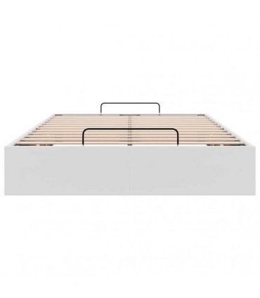 vidaXL Ottoman Bed Frame without Mattress White Double Faux Leather