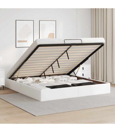 vidaXL Ottoman Bed Frame without Mattress White