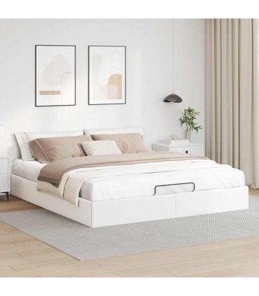 vidaXL Ottoman Bed Frame without Mattress White