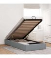vidaXL Ottoman Bed Frame without Mattress Light Grey Single Fabric