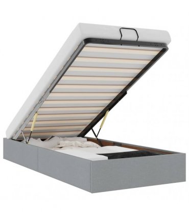 vidaXL Ottoman Bed Frame without Mattress Light Grey Single Fabric