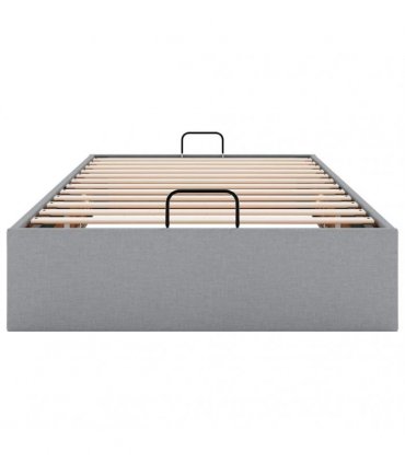 vidaXL Ottoman Bed Frame without Mattress Light Grey Single Fabric