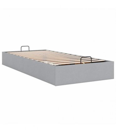 vidaXL Ottoman Bed Frame without Mattress Light Grey Single Fabric