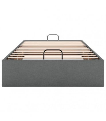 vidaXL Ottoman Bed Frame without Mattress Dark Grey Single Fabric