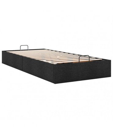 vidaXL Ottoman Bed Frame without Mattress Black Single Fabric