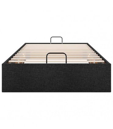vidaXL Ottoman Bed Frame without Mattress Black Single Fabric