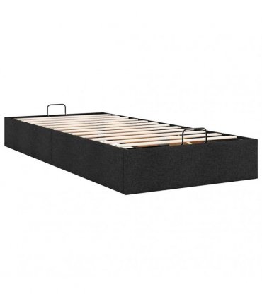 vidaXL Ottoman Bed Frame without Mattress Black Single Fabric