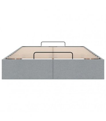 vidaXL Ottoman Bed Frame without Mattress Light Grey Double Fabric