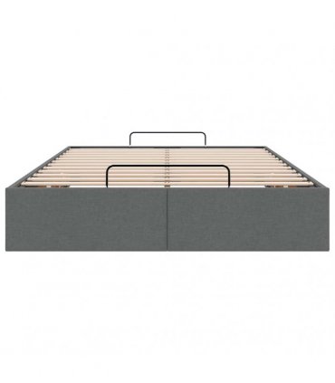 vidaXL Ottoman Bed Frame without Mattress Dark Grey Double Fabric