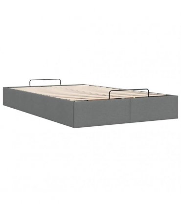 vidaXL Ottoman Bed Frame without Mattress Dark Grey Double Fabric