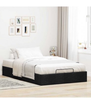 vidaXL Ottoman Bed Frame without Mattress Black Double Fabric