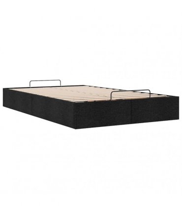vidaXL Ottoman Bed Frame without Mattress Black Double Fabric