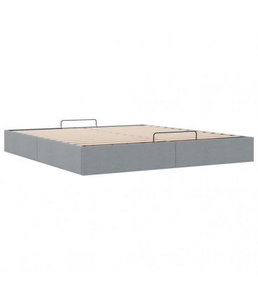 vidaXL Ottoman Bed Frame without Mattress Light Grey Super King Fabric