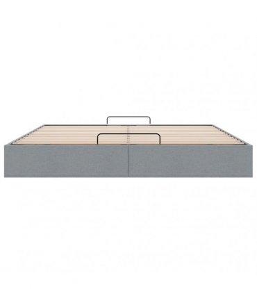 vidaXL Ottoman Bed Frame without Mattress Light Grey Super King Fabric