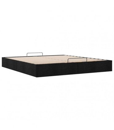 vidaXL Ottoman Bed Frame without Mattress Black Super King Fabric
