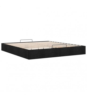 vidaXL Ottoman Bed Frame without Mattress Black Super King Fabric