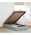 vidaXL Ottoman Bed Frame No Mattress Light Grey Single Velvet