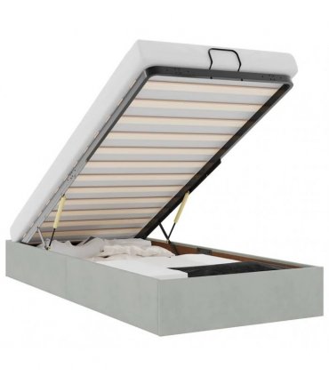 vidaXL Ottoman Bed Frame No Mattress Light Grey Single Velvet