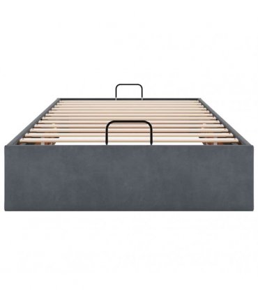 vidaXL Ottoman Bed Frame No Mattress Dark Grey Single Velvet