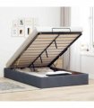 vidaXL Ottoman Bed Frame No Mattress Dark Grey Double Velvet