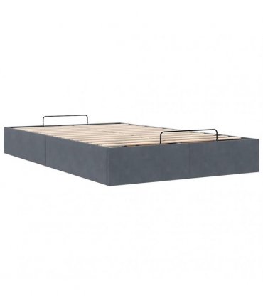 vidaXL Ottoman Bed Frame No Mattress Dark Grey Double Velvet