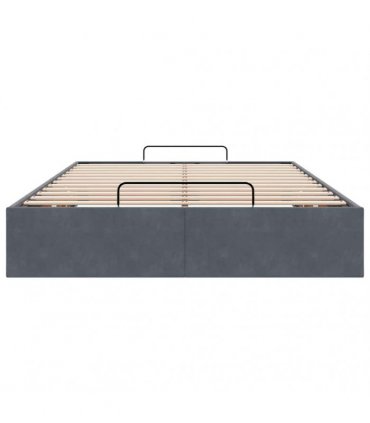 vidaXL Ottoman Bed Frame No Mattress Dark Grey Double Velvet