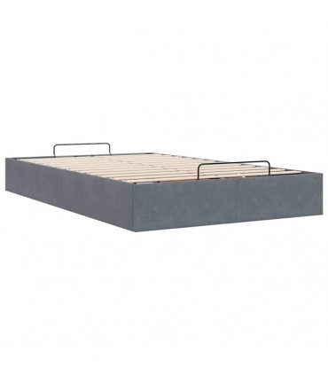 vidaXL Ottoman Bed Frame No Mattress Dark Grey Double Velvet