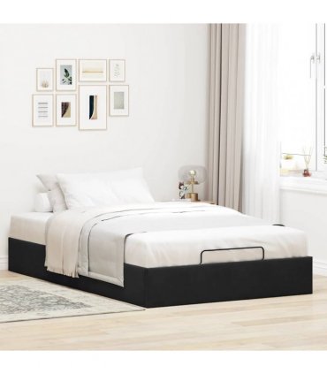 vidaXL Ottoman Bed Frame No Mattress Black Double Velvet
