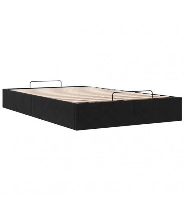 vidaXL Ottoman Bed Frame No Mattress Black Double Velvet
