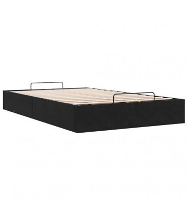 vidaXL Ottoman Bed Frame No Mattress Black Double Velvet