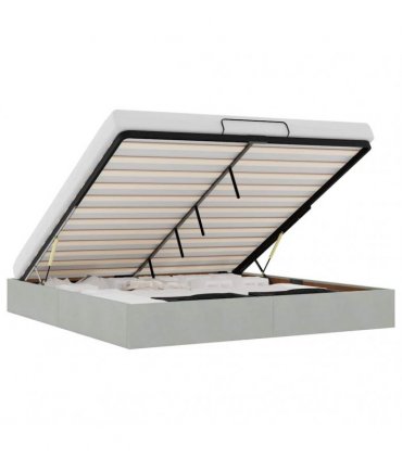 vidaXL Ottoman Bed Frame No Mattress Light Grey Super King Velvet