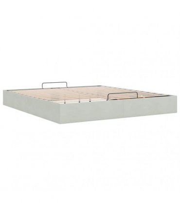 vidaXL Ottoman Bed Frame No Mattress Light Grey Super King Velvet